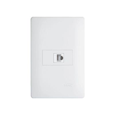 Tomada Para Rede De Informática Fame Habitat Rj45 Cat6 8 Vias Com Placa 4x2 Branco