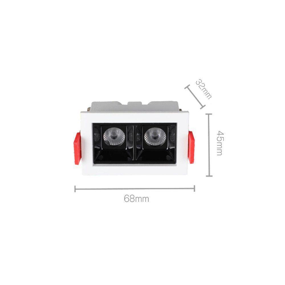 Spot De Embutir Astraled Downlight Evon Led 4w Bivolt Branco / Preto - 3000k - Luz Amarela - 2