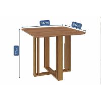 Sala De Jantar Completa Flora Tampo Madeirado 95x95cm E 4 Cadeiras Maia Cinamomo - Nature/suede Gengibre Bege - Cimol