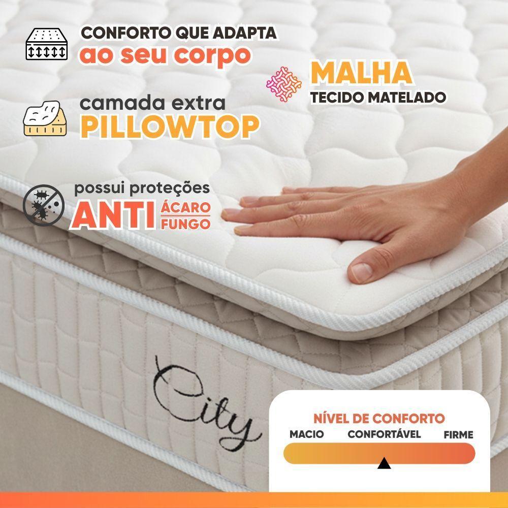 Cama Bibox Baú Com Colchão City Solteiro E Cama Auxiliar Conjugada 88x188x69cm Bela Bege / Branco - 7
