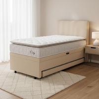 Cama Bibox Baú Com Colchão City Solteiro E Cama Auxiliar Conjugada 88x188x69cm Bela Bege / Branco