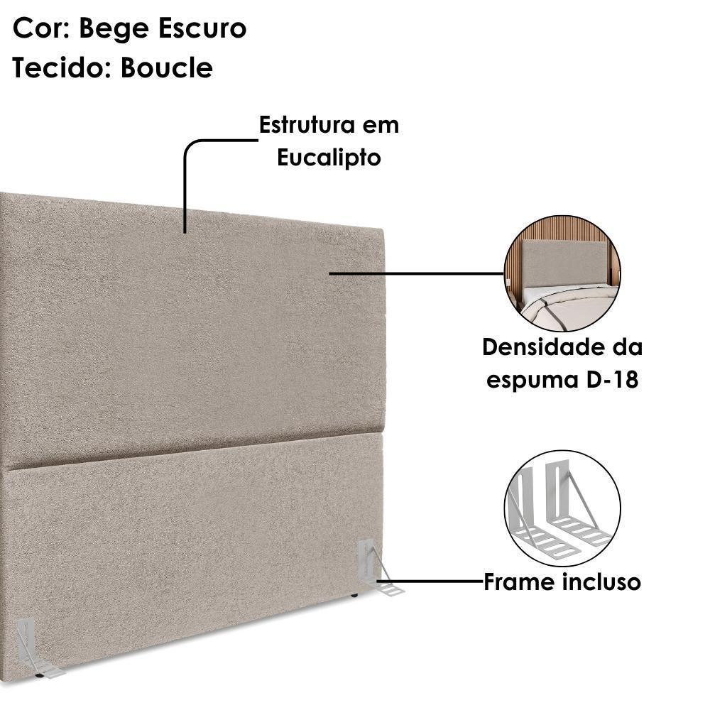 Cabeceira Queen 160 Cm Com Frame Luna Boucle Artte Bege Escuro - 4