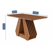 Sala De Jantar Completa ágata Tampo Madeirado 130x80cm E 4 Cadeiras Maia Cinamomo - Nature/suede Gengibre Bege - Cimol - 2