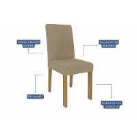 Sala De Jantar Completa ágata Tampo Madeirado 130x80cm E 4 Cadeiras Maia Cinamomo - Nature/suede Gengibre Bege - Cimol - 7