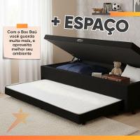 Base Cama Bibox Com Baú Solteiro E Cama Auxiliar 3 Em 1 - 88x188x46 Bela Preto - 7