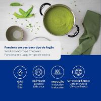 Caçarola Tramontina Astro Silicone Funda Aço Inox Fundo Triplo Tampa De Vidro 20 Cm 3,6 L Tramontina - 5