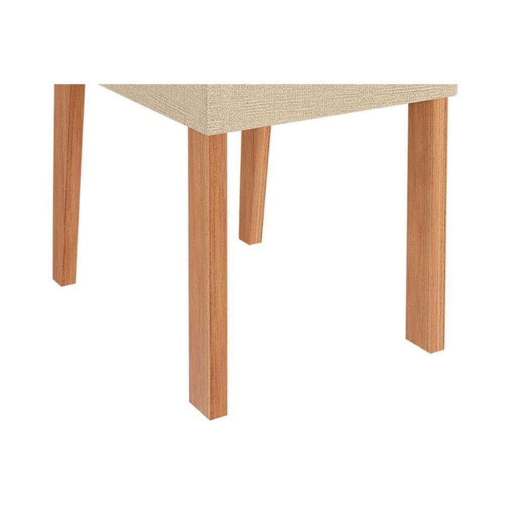 Sala De Jantar Completa Maitê Tampo Madeirado 130x80cm E 4 Cadeiras Maia Cinamomo - Nature/suede Gengibre Bege - Cimol - 9