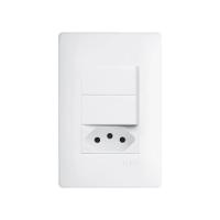 Interruptor Simples Duplo E Tomada 2p+t 10a Fame Habitat Com Placa 4x2 Branco - 1