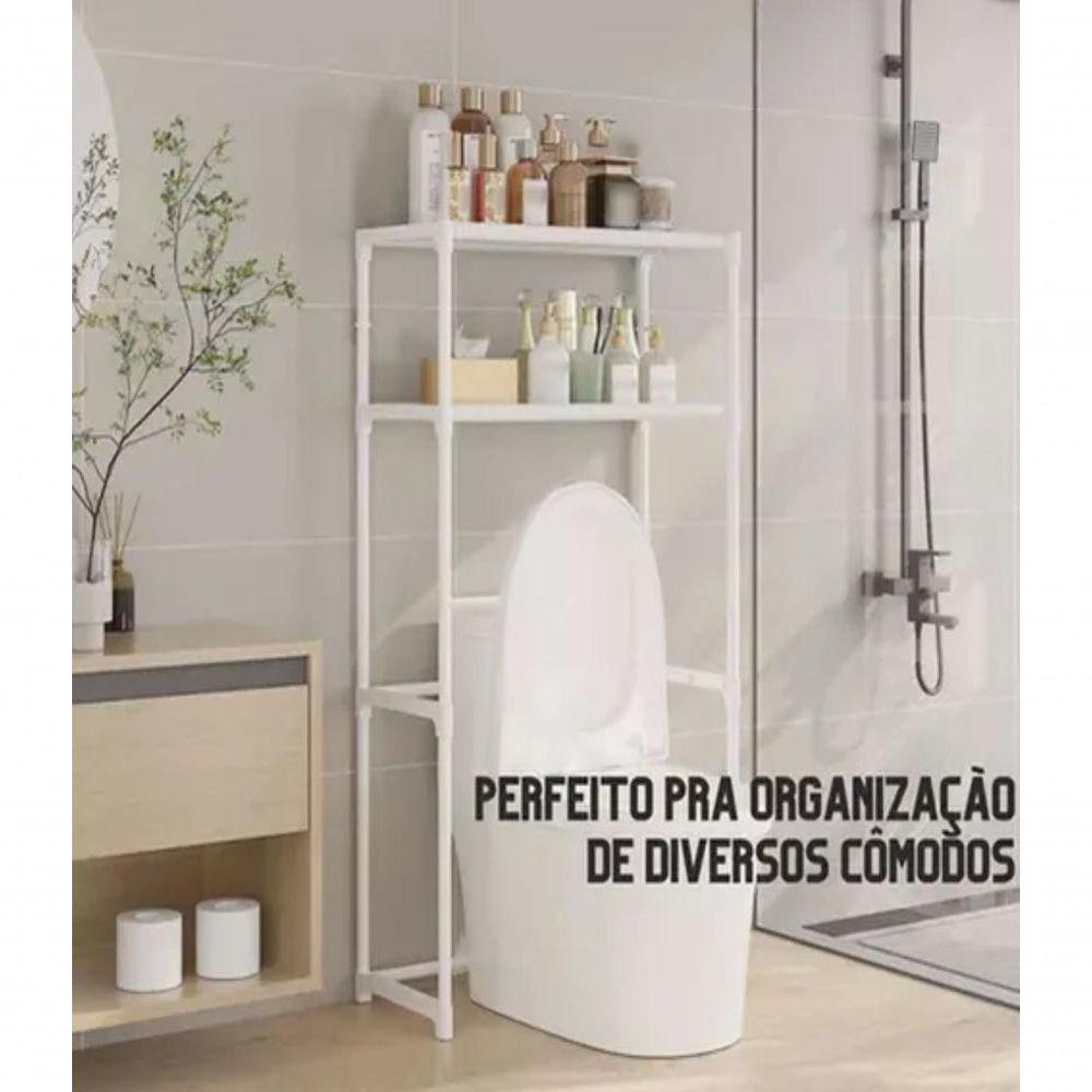 Organizador Estante Multiuso 2 Andares Para Maquina De Lavar Banheiro Cozinha Sapateira Branco - 2