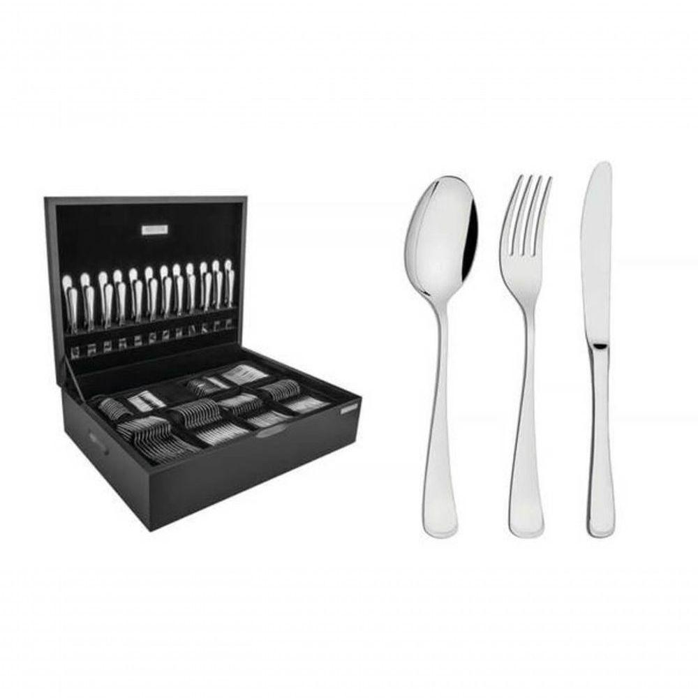 Faqueiro Tramontina Mônaco Em Inox Com Facas De Mesa Forjadas E Estojo 130 Peças - 3