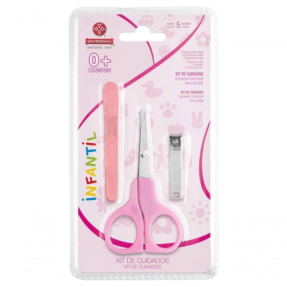 Kit Cuidados Bebê Mundial Rosa 5 Peças - 2