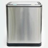 Lixeira Dupla Coleta Seletiva Inox 20 Litros Cesto Lixo 20l Balde Removível Grande Moderna Ecologico - 2