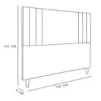 Cabeceira Casal 1,40m Viena Suede Cor: Preto - 4