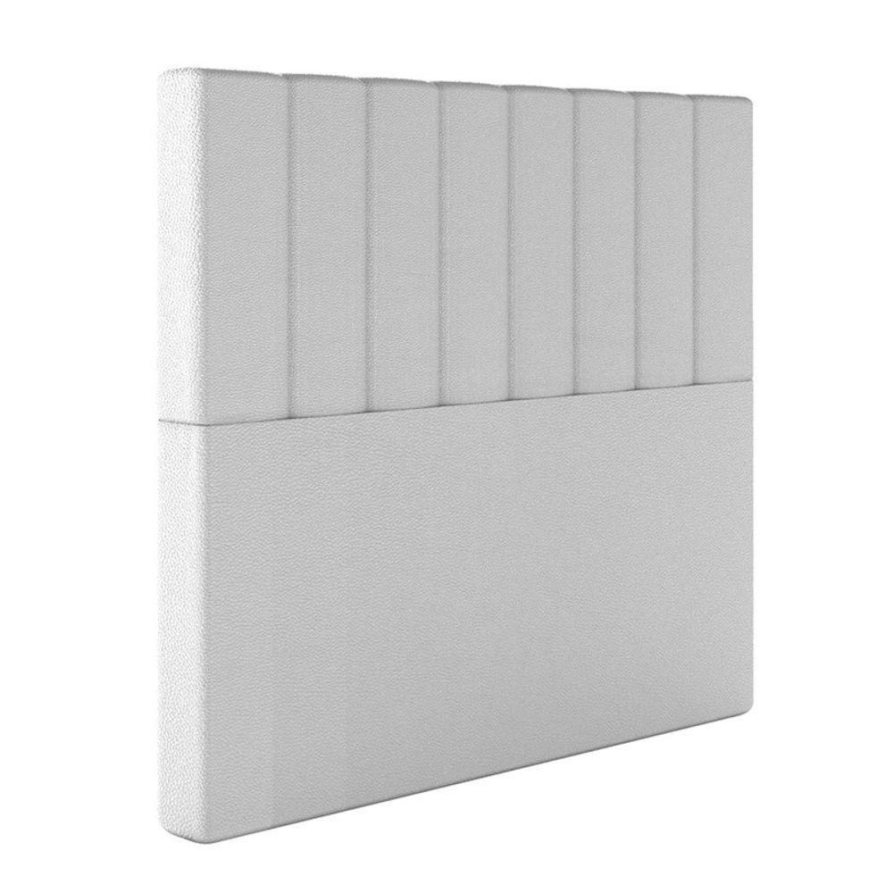 Cabeceira Estofada King 195 Cm Esmeralda Corino Cor: Branco - 1