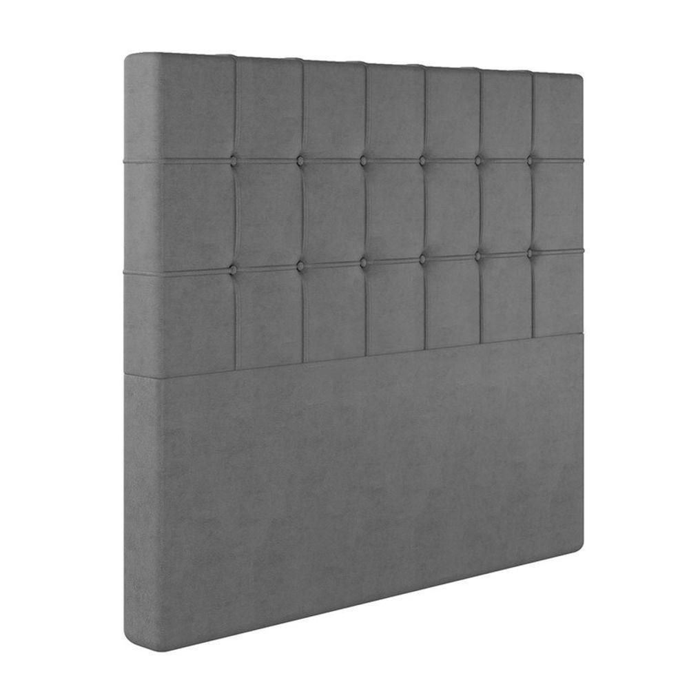 Cabeceira Estofada Casal 140 Cm Turmalina Veludo Cor: Cinza - 2
