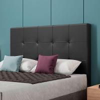 Cabeceira Estofada Casal 140 Cm Safira Corino Cor: Preto - 2