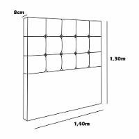 Cabeceira Estofada Casal 140 Cm Safira Corino Cor: Preto - 3