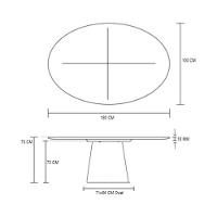 Mesa Jantar Cone Oval 180x100Cm Tampo Madeira Freijó Marrom - 3