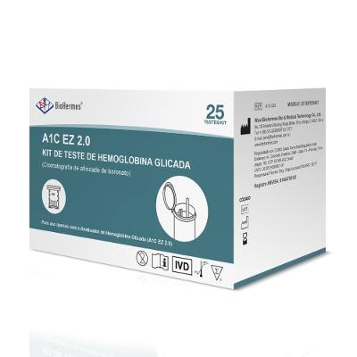 Tiras Hemoglobina Glicada Biohermes - Caixa 25 Unidades