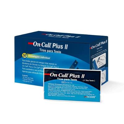 50 Tiras De Glicose Individuais On Call Plus Ii