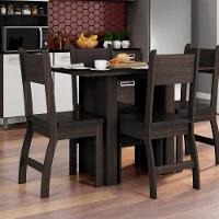 Mesa Jantar 4 Cadeiras Milano Amendoa Preto - 2
