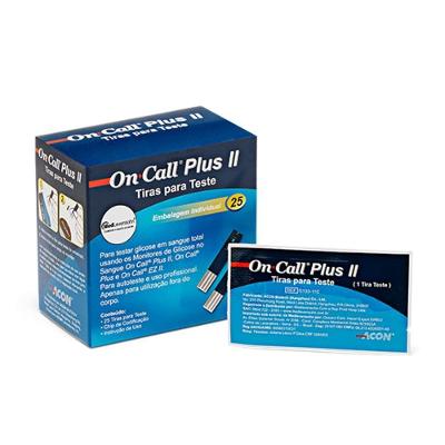 25 Tiras De Glicose Individuais On Call Plus Ii