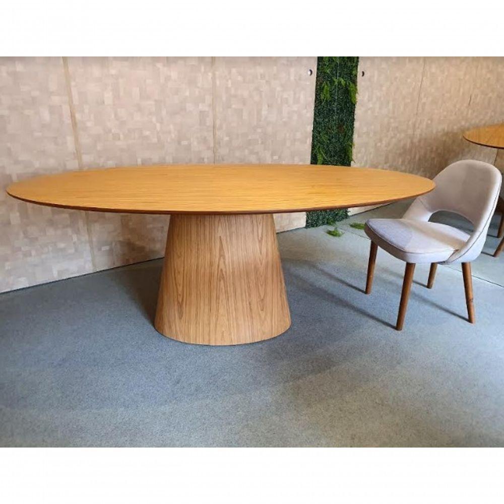 Mesa Jantar Cone Oval 120x80Cm Tampo Madeira Freijó Marrom - 3