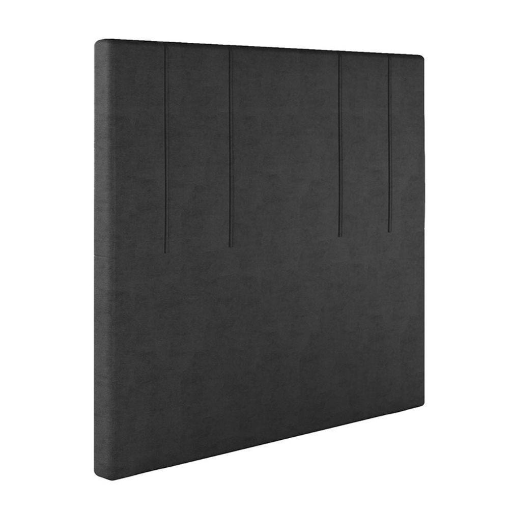 Cabeceira Estofada Queen 160 Cm Rubi Veludo Cor: Preto - 2