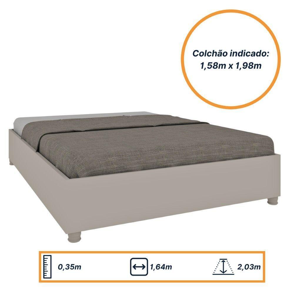 Cama Box Casal Queen Mônaco Tcil off White - 4