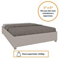 Cama Box Casal Queen Mônaco Tcil off White - 5