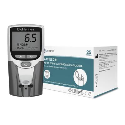 Kit Analisador Hemoglobina Glicada + 25 Testes Hemoglobina G