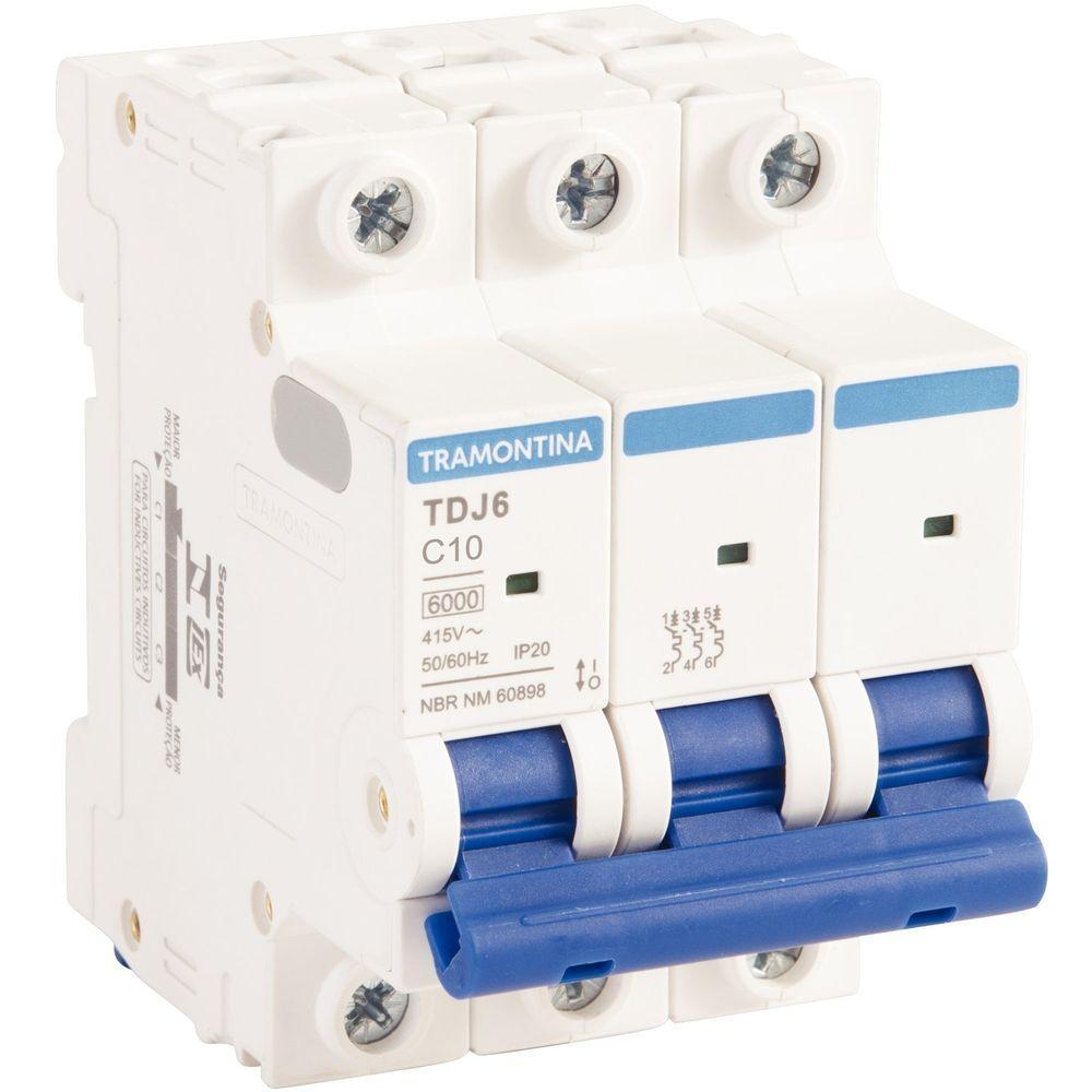 Minidisjuntor Tdj6 3 P 10a 6ka Curva C Tramontina Tramontina - 1