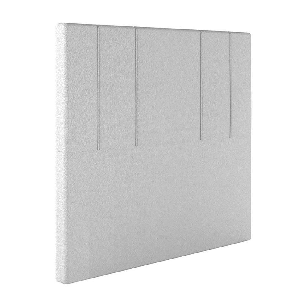 Cabeceira Estofada Casal 140 Cm Rubi Corino Cor: Branco - 2
