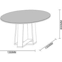 Mesa Jantar 6 Lugares Tampo Redondo 1,35m Ype Off White - 2