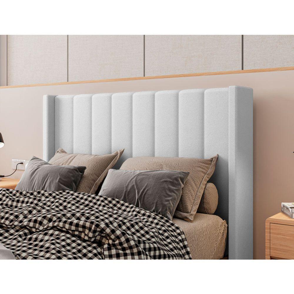 Cabeceira Estofada King 195 Cm Turquesa Corino Cor: Branco - 2