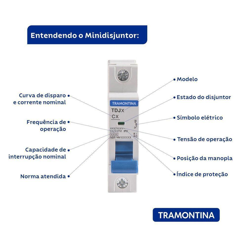 Minidisjuntor Tdj5-1c16 1 P 16 A 4,5 Ka Curva C Tramontina Tramontina - 4