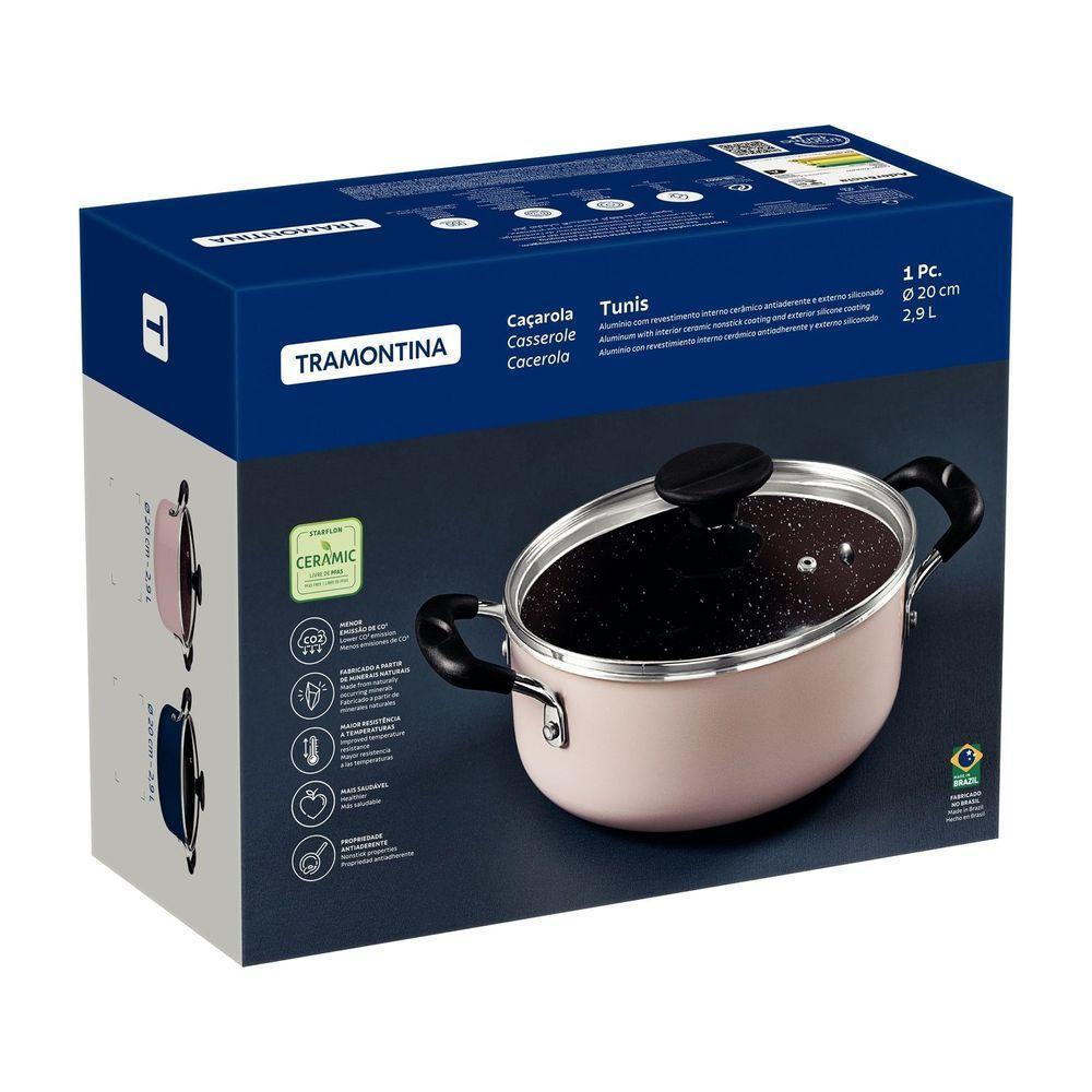 Caçarola Tramontina Tunis Alumínio Cerâmico E Externo Siliconado Azul Mediterrâneo 20 Cm 2,9 L Tramontina - 3