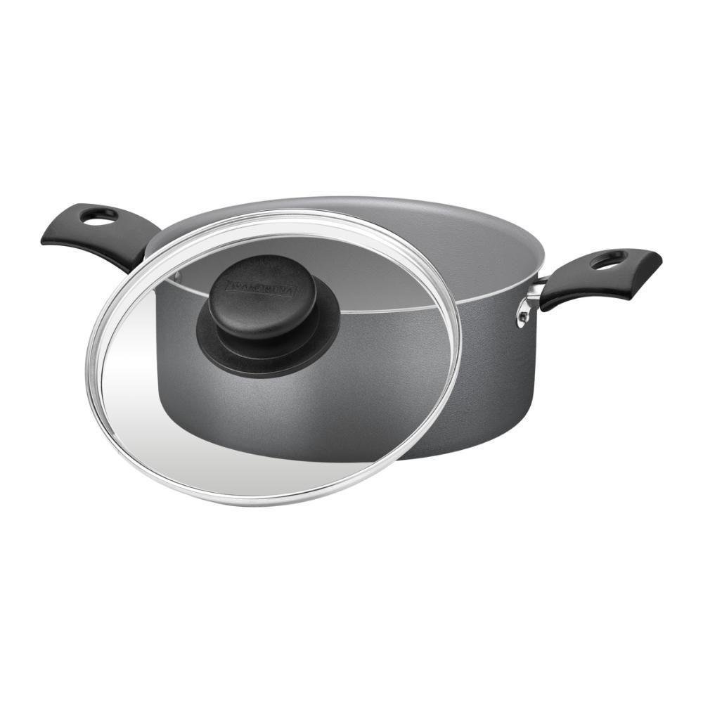 Caçarola Tramontina Turim Em Aluminio Com Revestimento Interno E Externo Em Antiaderente Starflon Max Chumbo 24 Cm 4,9 L - 1