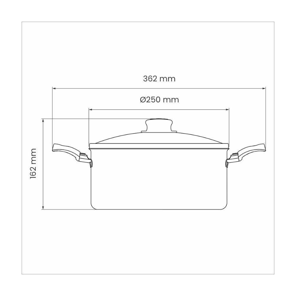 Caçarola Tramontina Turim Em Aluminio Com Revestimento Interno E Externo Em Antiaderente Starflon Max Chumbo 24 Cm 4,9 L - 3