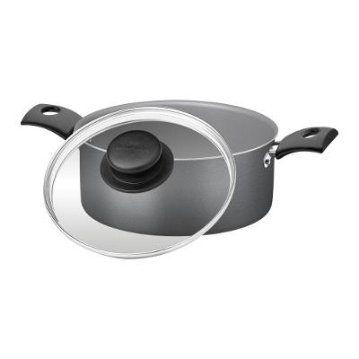 Caçarola Tramontina Turim Em Aluminio Com Revestimento Interno E Externo Em Antiaderente Starflon Max Chumbo 24 Cm 4,9 L