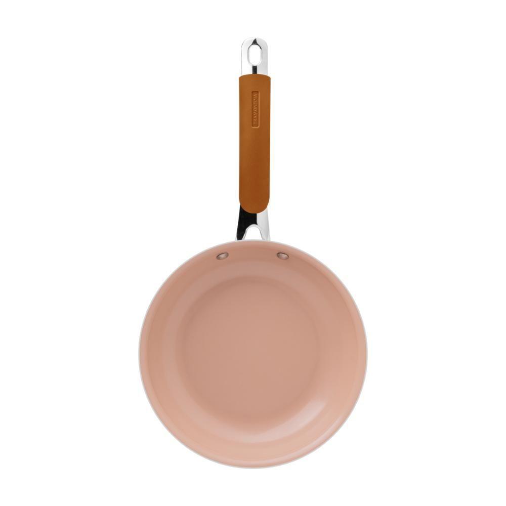 Frigideira Tramontina Romagna Em Alumínio Com Revestimento Interno Cerâmico E Externo Em Inox Polido Marfim 25 Cm - 1