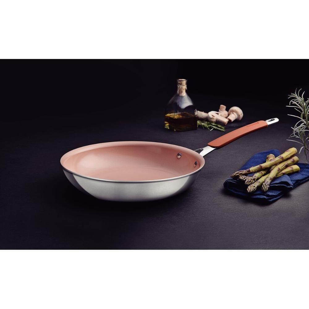 Frigideira Tramontina Romagna Em Alumínio Com Revestimento Interno Cerâmico E Externo Em Inox Polido Marfim 25 Cm - 8