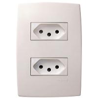 Conjunto 2 Tomadas 2p+t Pb 10a - 615075 - Pial Cj.2 Tomadas 2p+t Pb Pplus 10a Pial 615075 - 1