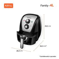 Fritadeira Sem Óleo com Divisória Air Fryer Mondial Family 4L Preto/Inox AFD-40-BI 220V - 7