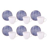 Kit Xícara Pires Café Tramontina Abstratta Porcelana Decorada 95ml 12 Peças Tramontina - 2