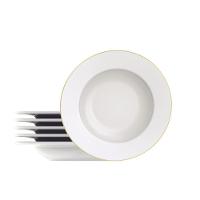 Kit Prato Fundo Filetado Tramontina Elisa Em Porcelana Com Borda Dourada 23 Cm 06 Peças Tramontina - 1