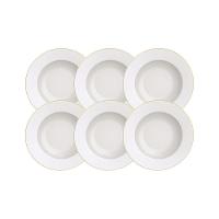 Kit Prato Fundo Filetado Tramontina Elisa Em Porcelana Com Borda Dourada 23 Cm 06 Peças Tramontina - 2