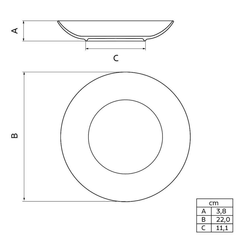Kit Prato Fundo Tramontina Artemis Em Porcelana Decorada 22 Cm 6 Peças Tramontina - 2