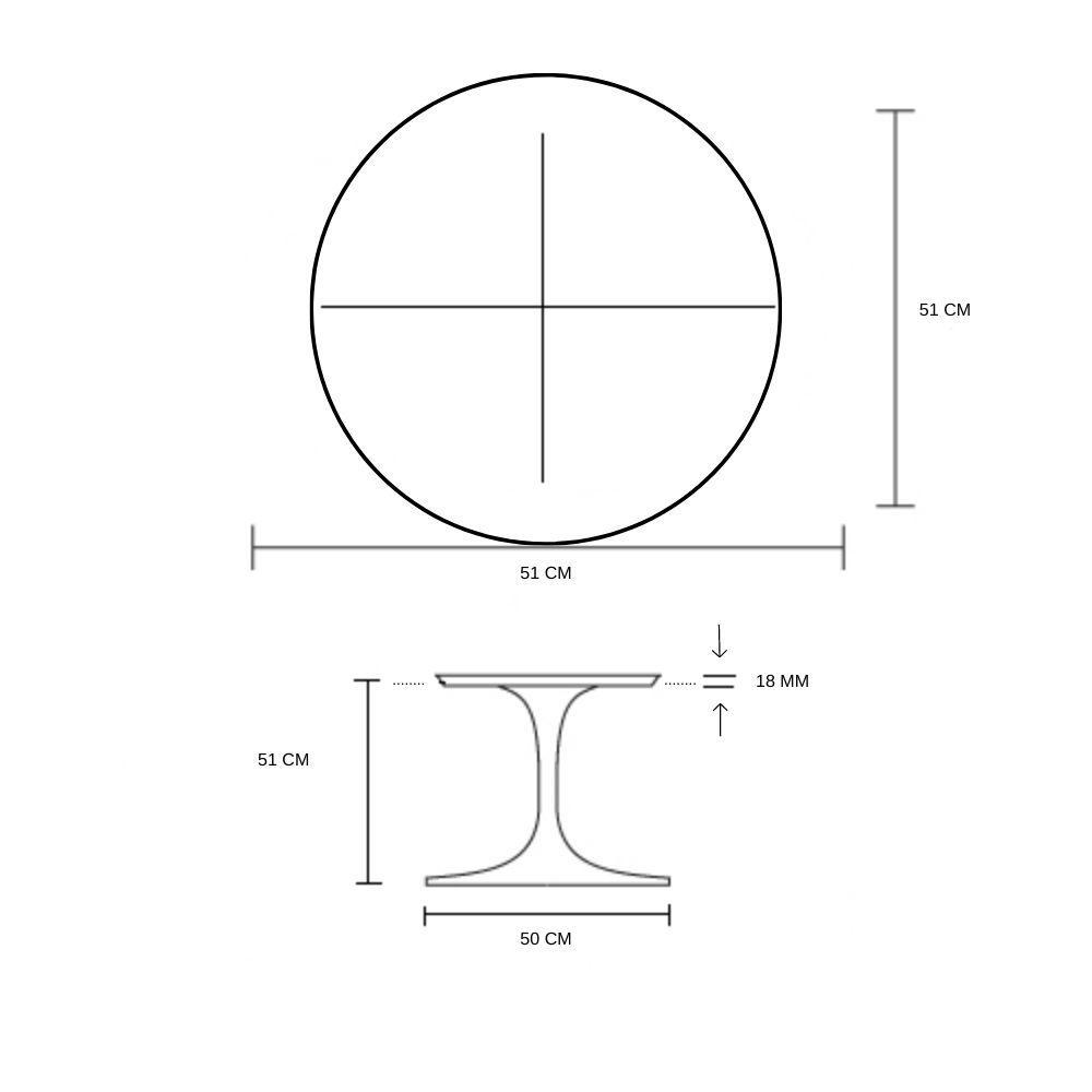 Mesa Lateral Tulipa Saarinen Redonda 51 cm Freijó Preto - 3