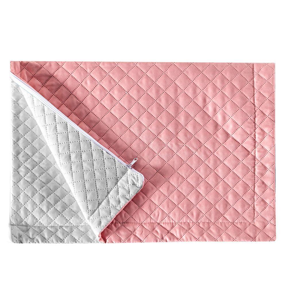 Porta Travesseiro Rosê branco Avulso Dupla Face com Zíper - 3